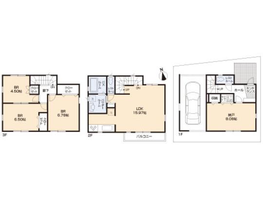 Floor plan. 45,800,000 yen, 3LDK, Land area 66.55 sq m , Building area 104.2 sq m floor plan