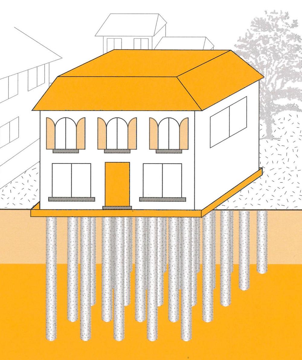 Construction ・ Construction method ・ specification. Do the ground survey, Building a pillar in the ground if necessary, Create ground firmly support the building.