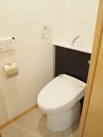 Toilet. There happy washlet installation.