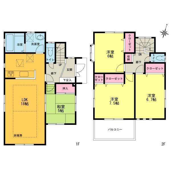 Floor plan. Counter Kitchen LDK18 Pledge The main bedroom 7.5 Pledge