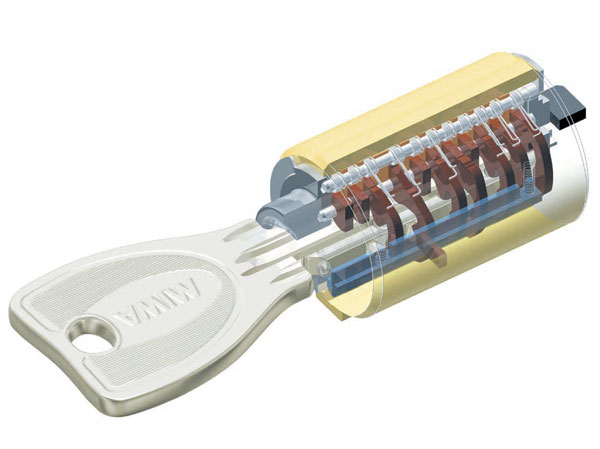 Security.  [High security cylinder] precision ・ It has adopted a complex 2WAY rotary tumbler system and high security cylinder which is a combination of locking tumbler system. It is very difficult to structure incorrect tablets, such as picking.  ※ Anti-picking performance is more than 10 minutes (conceptual diagram)