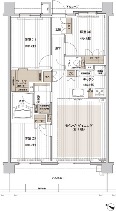 Floor: 3LDK + WIC, the occupied area: 70.33 sq m, Price: TBD