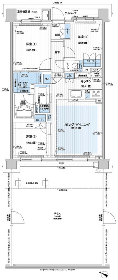 Floor: 3LDK + WIC, the occupied area: 70.33 sq m, Price: TBD