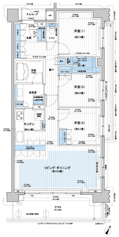 Floor: 3LDK + WIC + CC, the occupied area: 85.92 sq m, Price: TBD