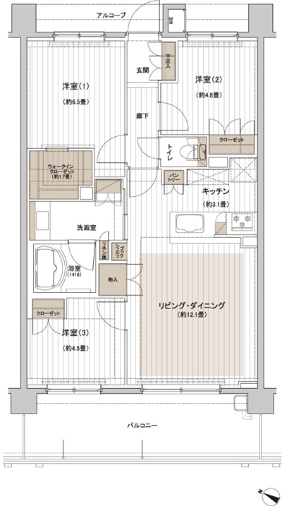 Floor: 3LDK + WIC, the occupied area: 70.48 sq m, Price: TBD