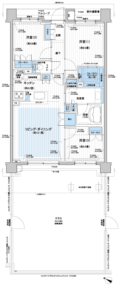 Floor: 3LDK + WIC, the occupied area: 70.33 sq m, Price: TBD