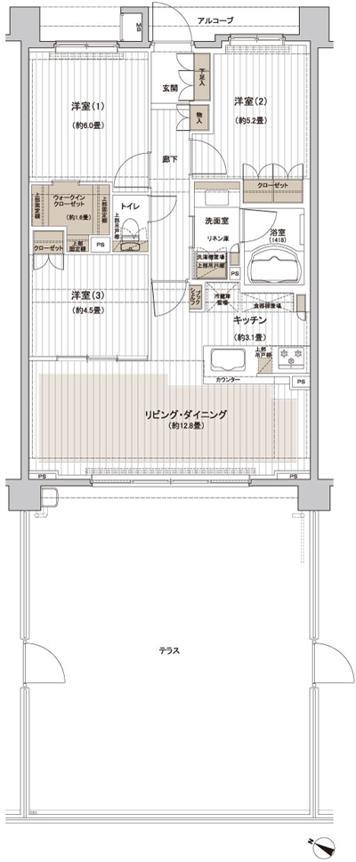 Floor: 3LDK + WIC, the occupied area: 70.33 sq m, Price: TBD