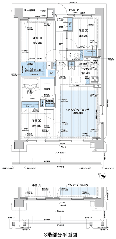 Floor: 3LDK + WIC, the area occupied: 73.2 sq m, Price: TBD