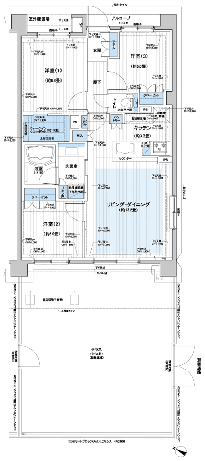 Floor: 3LDK + WIC, the area occupied: 73.2 sq m, Price: TBD