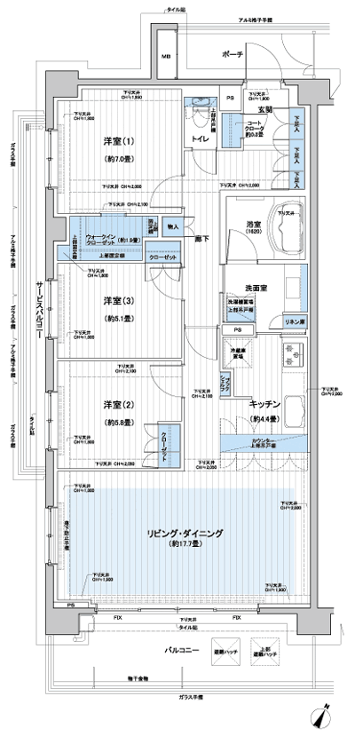 Floor: 3LDK + WIC + CC, the occupied area: 89.78 sq m, Price: TBD