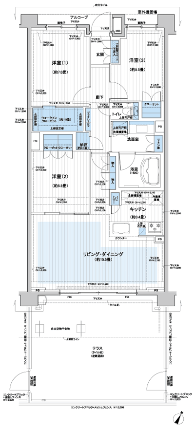 Floor: 3LDK + WIC + N, the occupied area: 84.54 sq m, Price: TBD