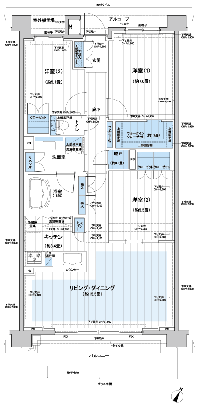 Floor: 3LDK + WIC + N, the occupied area: 83.97 sq m, Price: TBD