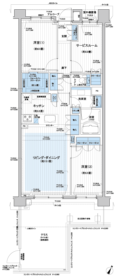 Floor: 2LDK + S + WIC, the occupied area: 76.31 sq m, Price: TBD