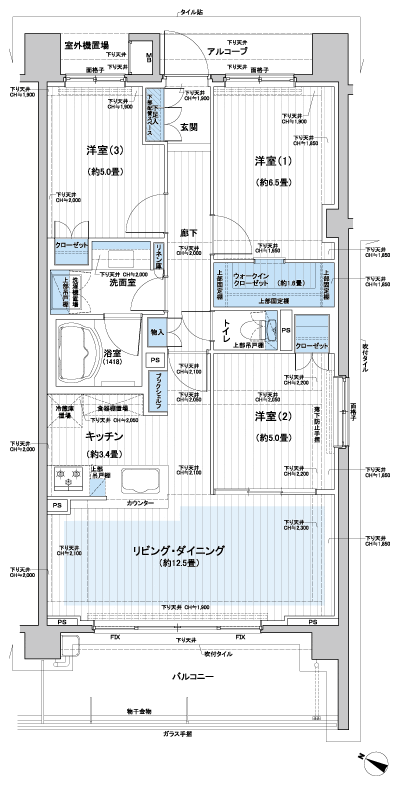 Floor: 3LDK + WIC, the area occupied: 72.7 sq m, Price: TBD