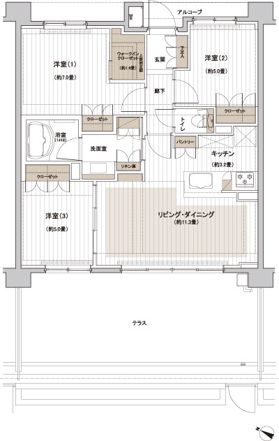 Floor: 3LDK + WIC, the area occupied: 70.1 sq m, Price: TBD