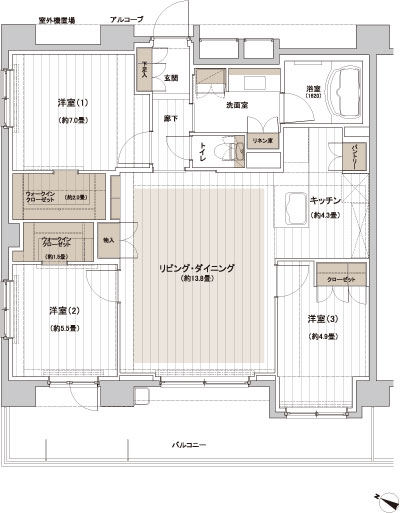 Floor: 3LDK + 2WIC, occupied area: 82.12 sq m, Price: TBD
