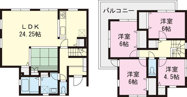 Floor plan. 59,800,000 yen, 4LDK, Land area 151.05 sq m , Building area 110.95 sq m