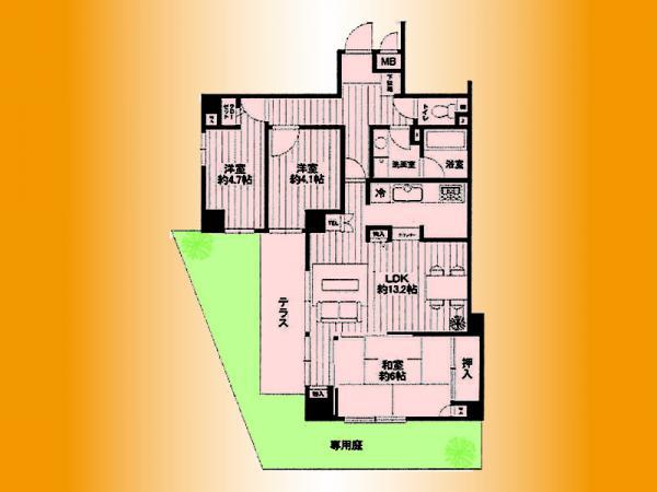 Floor plan. 3LDK, Price 21.9 million yen, Occupied area 70.52 sq m