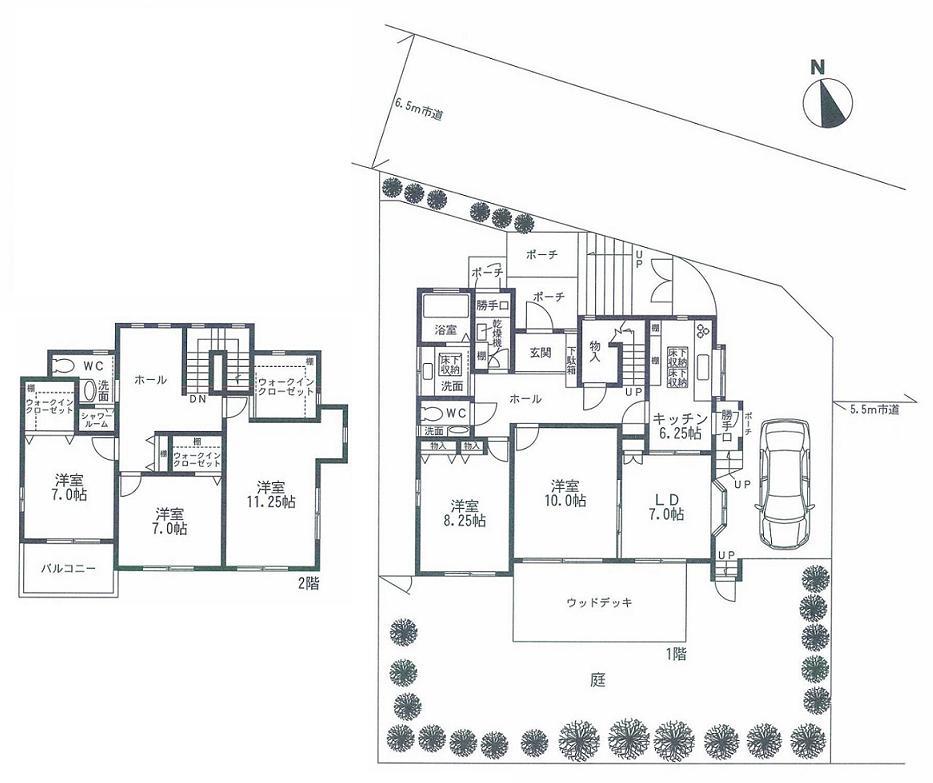 Floor plan. 74,800,000 yen, 5LDK, Land area 264 sq m , Building area 160.23 sq m