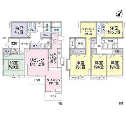 Floor plan. 5LD ・ There is a K + closet + study. Spacious construction of floor area 160.23 sq m