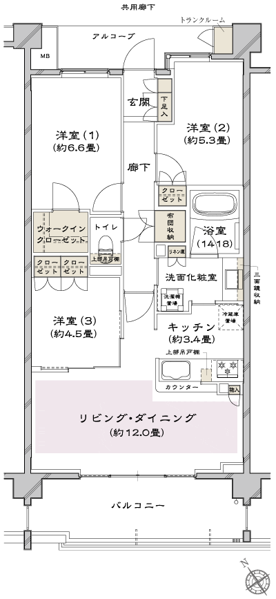 Floor: 3LDK + WIC, the occupied area: 73.69 sq m, Price: TBD