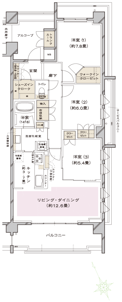 Floor: 3LDK + WIC + SIC, the occupied area: 86.08 sq m, Price: TBD