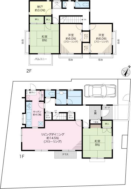 Floor plan. 47,800,000 yen, 4LDK, Land area 204.6 sq m , Building area 126.69 sq m