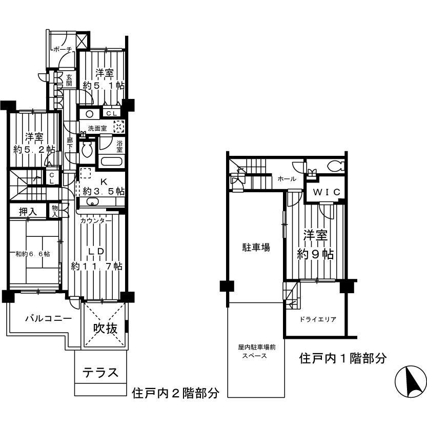 Floor plan. 4LDK, Price 38,800,000 yen, Footprint 121.87 sq m , Balcony area 9.37 sq m