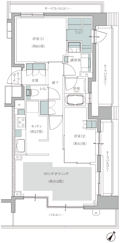 Floor: 2LDK, occupied area: 58.01 sq m, Price: TBD