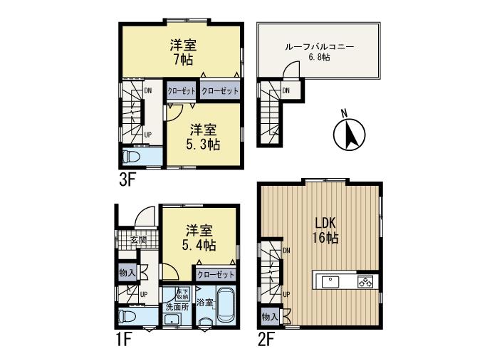 Floor plan. 25,800,000 yen, 3LDK, Land area 50.1 sq m , Building area 83.13 sq m