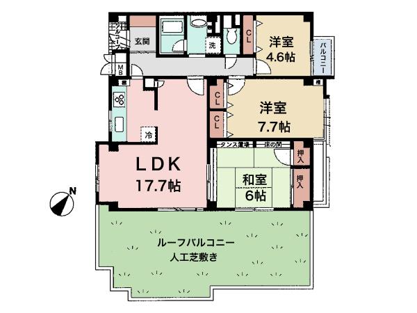 Floor plan. 3LDK, Price 31,800,000 yen, Occupied area 84.27 sq m ventilation ・ Lighting are both good three-way angle room.