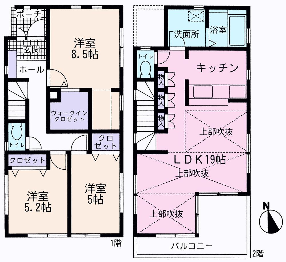 Floor plan. (1 Building), Price 37,958,000 yen, 3LDK, Land area 100.04 sq m , Building area 91.09 sq m