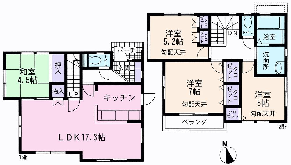 Floor plan. (4 Building), Price 32,958,000 yen, 4LDK, Land area 100.37 sq m , Building area 93.57 sq m
