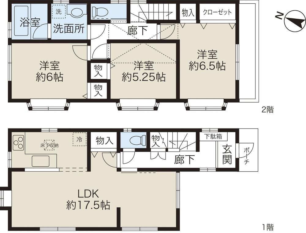 Floor plan. 26.5 million yen, 3LDK, Land area 81.89 sq m , Building area 87.77 sq m