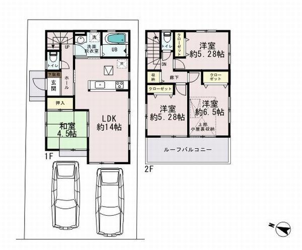 Floor plan. 31,800,000 yen, 4LDK, Land area 109.33 sq m , Building area 86.94 sq m