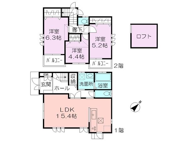 Floor plan. 34 million yen, 3LDK, Land area 101.84 sq m , Building area 81.77 sq m
