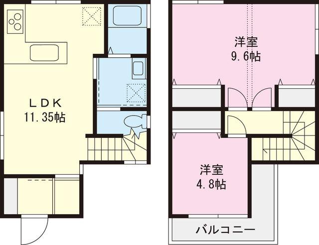 Floor plan. 26,800,000 yen, 2LDK, Land area 63.71 sq m , Building area 66.04 sq m