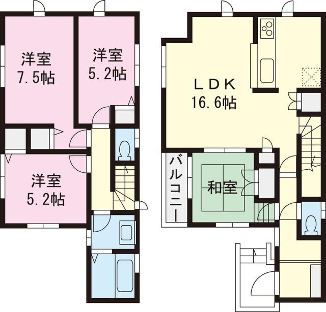 Floor plan. 34,900,000 yen, 4LDK, Land area 101.02 sq m , Building area 91.08 sq m