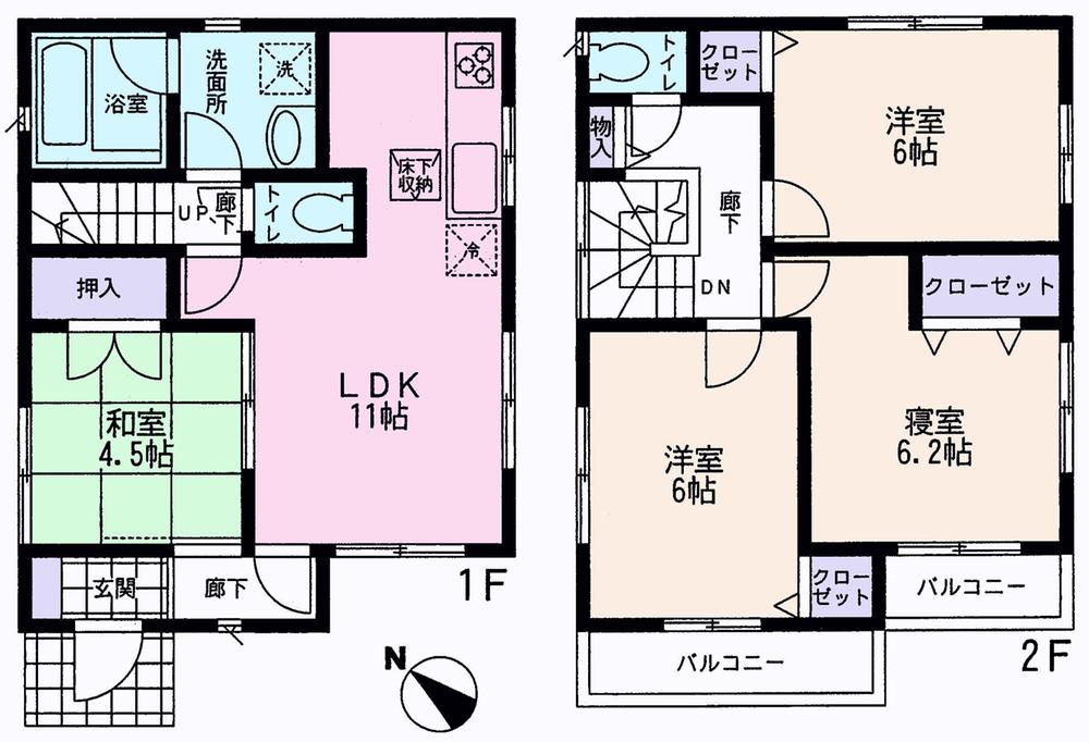 Floor plan. (1 Building), Price 23.5 million yen, 4LDK, Land area 114.87 sq m , Building area 80.18 sq m