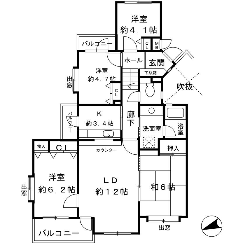 Floor plan. 4LDK, Price 15.8 million yen, Occupied area 81.81 sq m , Balcony area 9.2 sq m