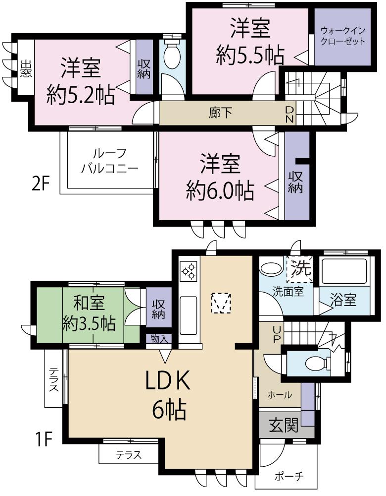Floor plan. 31,400,000 yen, 4LDK + S (storeroom), Land area 115.81 sq m , It is a building area of 89.02 sq m easy-to-use floor plan.