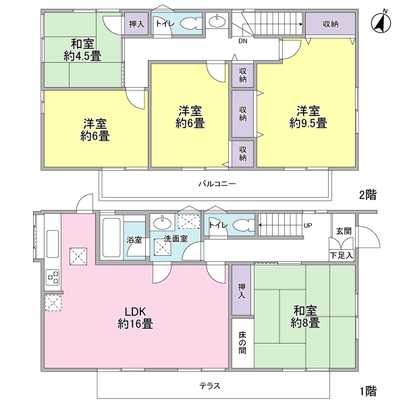 Floor plan. Building area, 5LDK type of 124.03 sq m. Tail renovation is performed