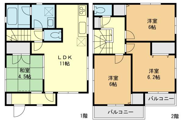 Floor plan. (1 Building), Price 23.5 million yen, 4LDK, Land area 114.87 sq m , Building area 80.18 sq m