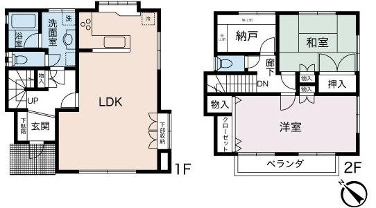 Floor plan. 14.8 million yen, 2LDK + S (storeroom), Land area 135.09 sq m , Building area 85.92 sq m