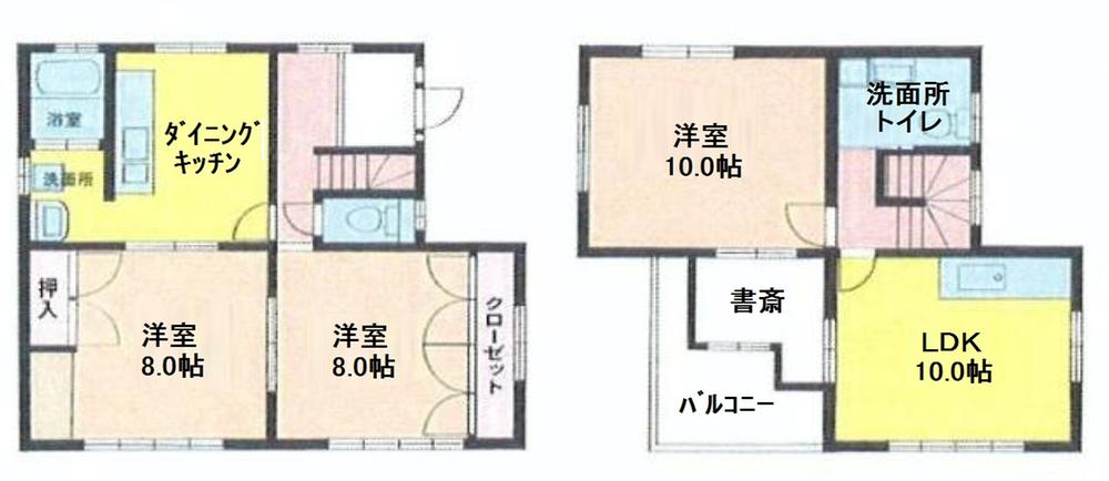 Floor plan. 29,800,000 yen, 4DK + S (storeroom), Land area 160.61 sq m , Building area 102.68 sq m floor plan