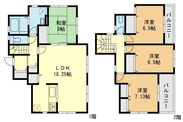 Floor plan. (A Building), Price 44,758,000 yen, 4LDK, Land area 131.51 sq m , Building area 106.61 sq m