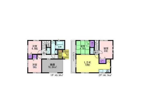 Floor plan. 25,800,000 yen, 4LDK, Land area 110.1 sq m , Building area 87.48 sq m