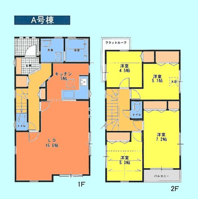 Floor plan. (A Building), Price 35,800,000 yen, 4LDK, Land area 113.65 sq m , Building area 103.71 sq m