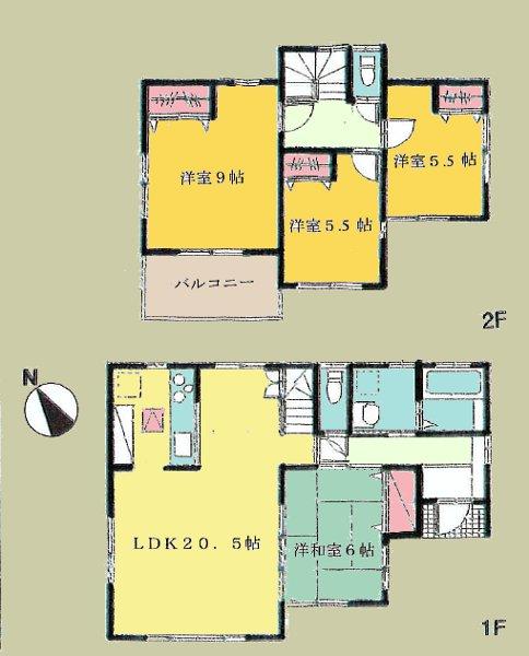 Floor plan. 36,800,000 yen, 4LDK, Land area 185.1 sq m , Building area 105.17 sq m floor plan