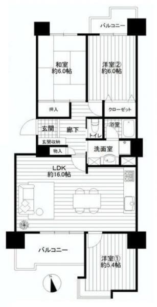 Floor plan. 3LDK, Price 19,800,000 yen, Occupied area 76.55 sq m , Balcony area 10.04 sq m